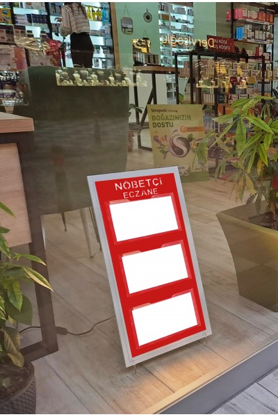 IŞIKLI NÖBETÇİ ECZANE PANOSU MODEL 3 AYAKLI