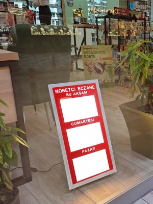 IŞIKLI NÖBETÇİ ECZANE PANOSU MODEL 2 AYAKLI
