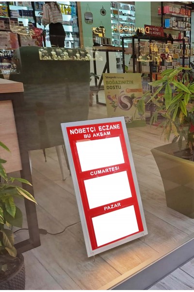 IŞIKLI NÖBETÇİ ECZANE PANOSU MODEL 2 AYAKLI