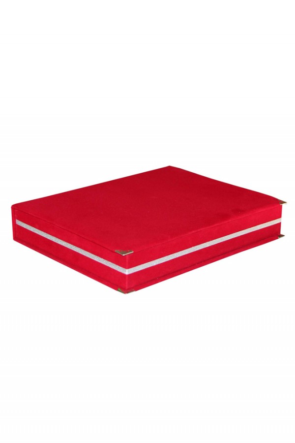 Ekonomik Ayyıldız Filografi Kırmızı Kadife Kutulu Plaket