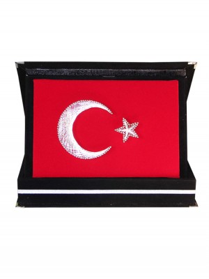 Ekonomik Ayyıldız Filografi Siyah Kadife Kutulu Plaket