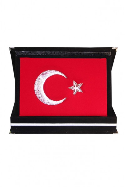 Ekonomik Ayyıldız Filografi Siyah Kadife Kutulu Plaket