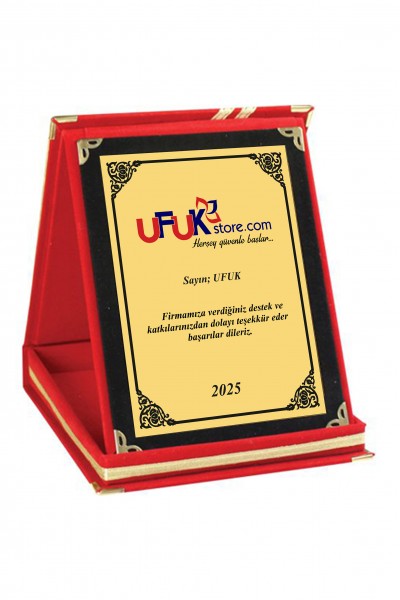 Kadife Kutulu Standart Büyük Boy Plaket