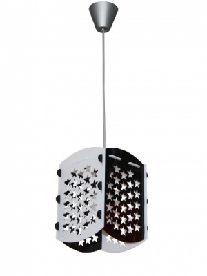 Taraftar Yuvarlak Siyah Beyaz Avize