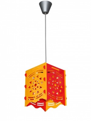 Taraftar Kare Sarı Kırmızı Avize